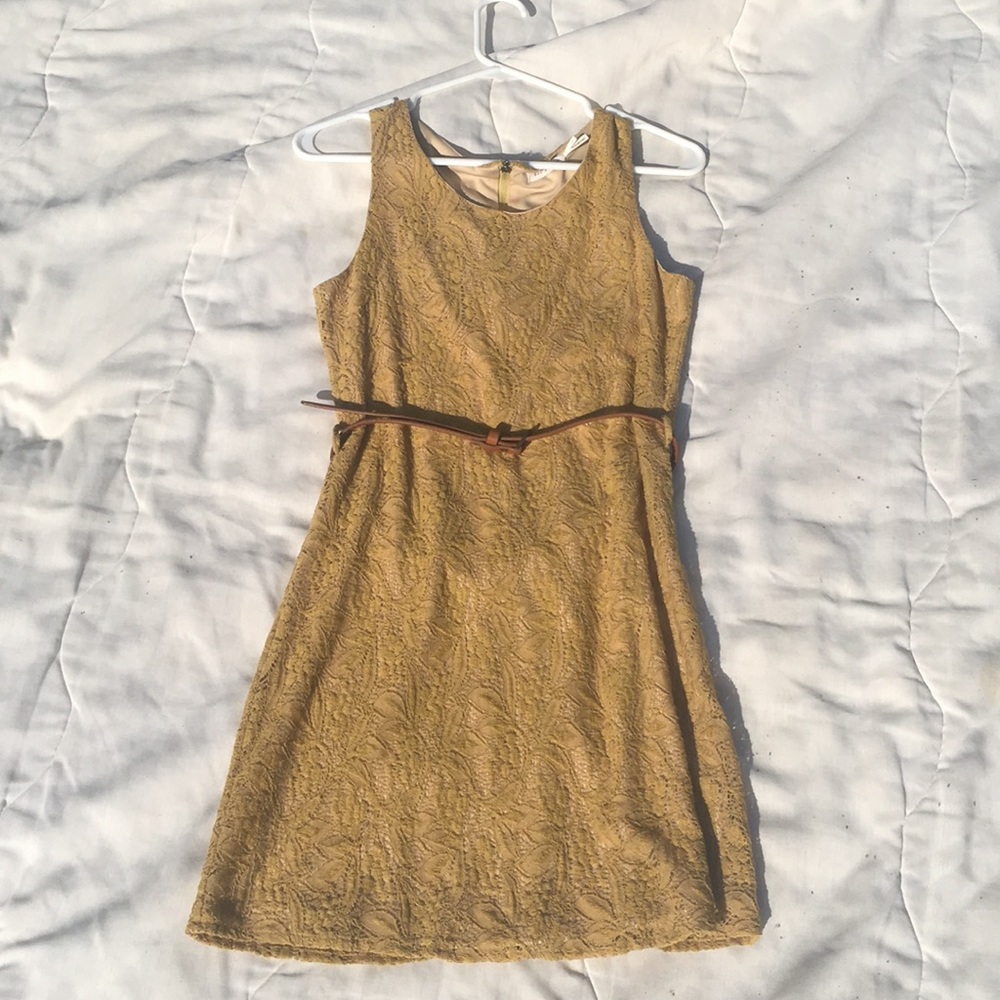 Mustard/Gold Belted Dress